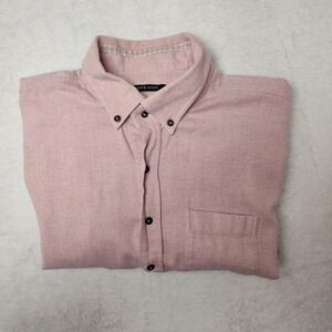 Hammer Made Shirt Mens XL Pink Solid Cotton Flannel Long Sleeve Button Up Casual